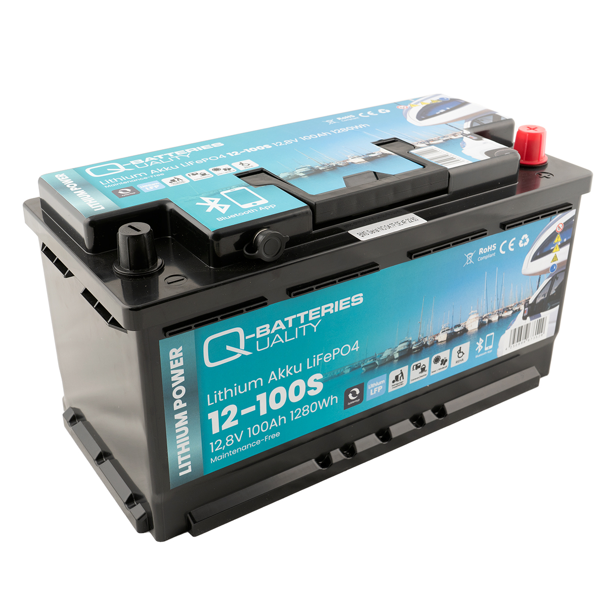 Q-Batteries Lithium Akku 12-12 12,8V 12Ah 153,6Wh LiFePO4 Lithium